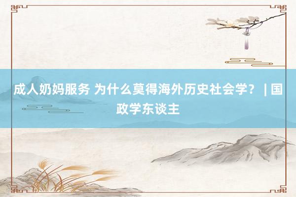 成人奶妈服务 为什么莫得海外历史社会学？ | 国政学东谈主