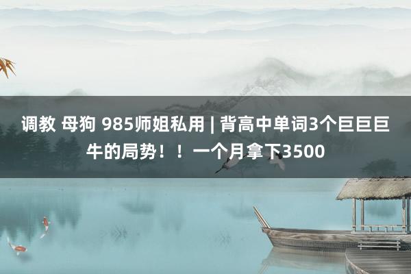 调教 母狗 985师姐私用 | 背高中单词3个巨巨巨牛的局势！！一个月拿下3500