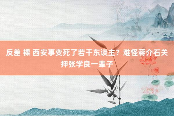 反差 裸 西安事变死了若干东谈主？难怪蒋介石关押张学良一辈子