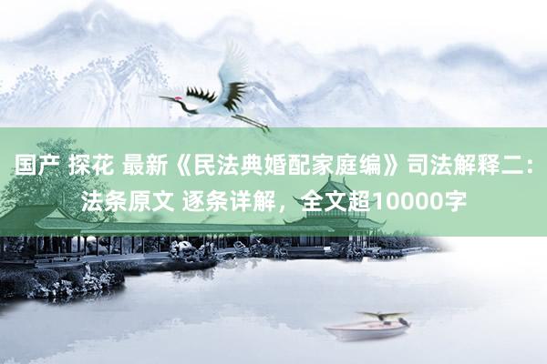 国产 探花 最新《民法典婚配家庭编》司法解释二：法条原文 逐条详解，全文超10000字